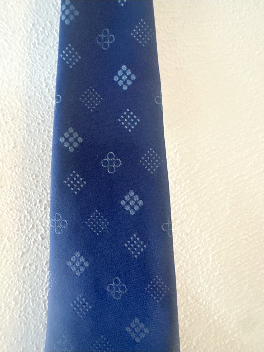 Wemlon by Wembley Navy Blue Geometric Diamond Necktie Vintage Classic Tie - Picture 4 of 6